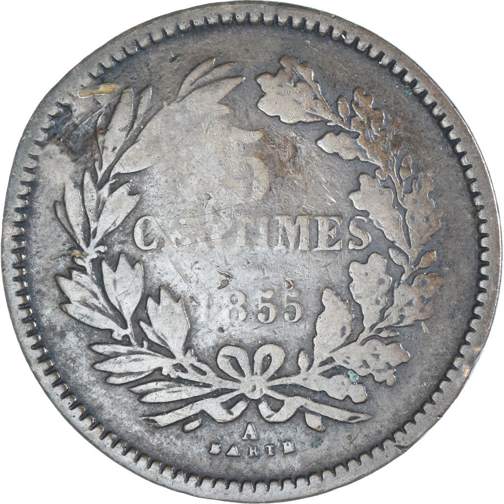 Munten, Luxemburg, William III, 5 Centimes, 1855, Paris, FR, Bronzen, KM:22.2