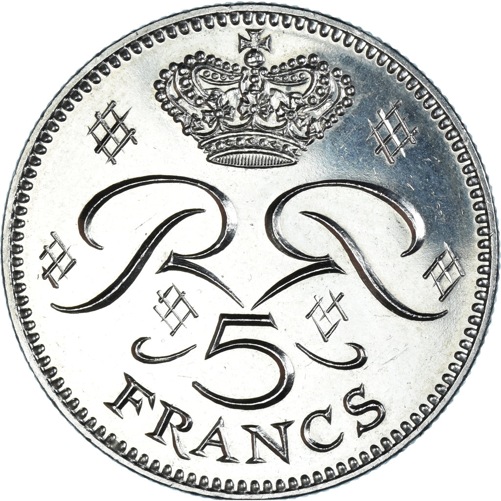 Münze, Monaco, Rainier III, 5 Francs, 1982, VZ+, Kupfer-Nickel, KM:150