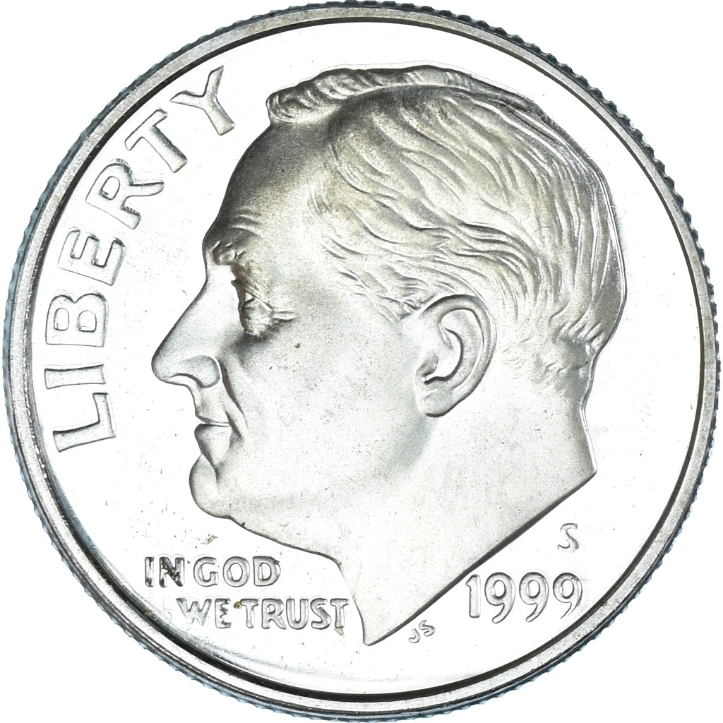 Moneta, USA, Dime, 1999, U.S. Mint, San Francisco, Proof, MS(60-62), Srebro