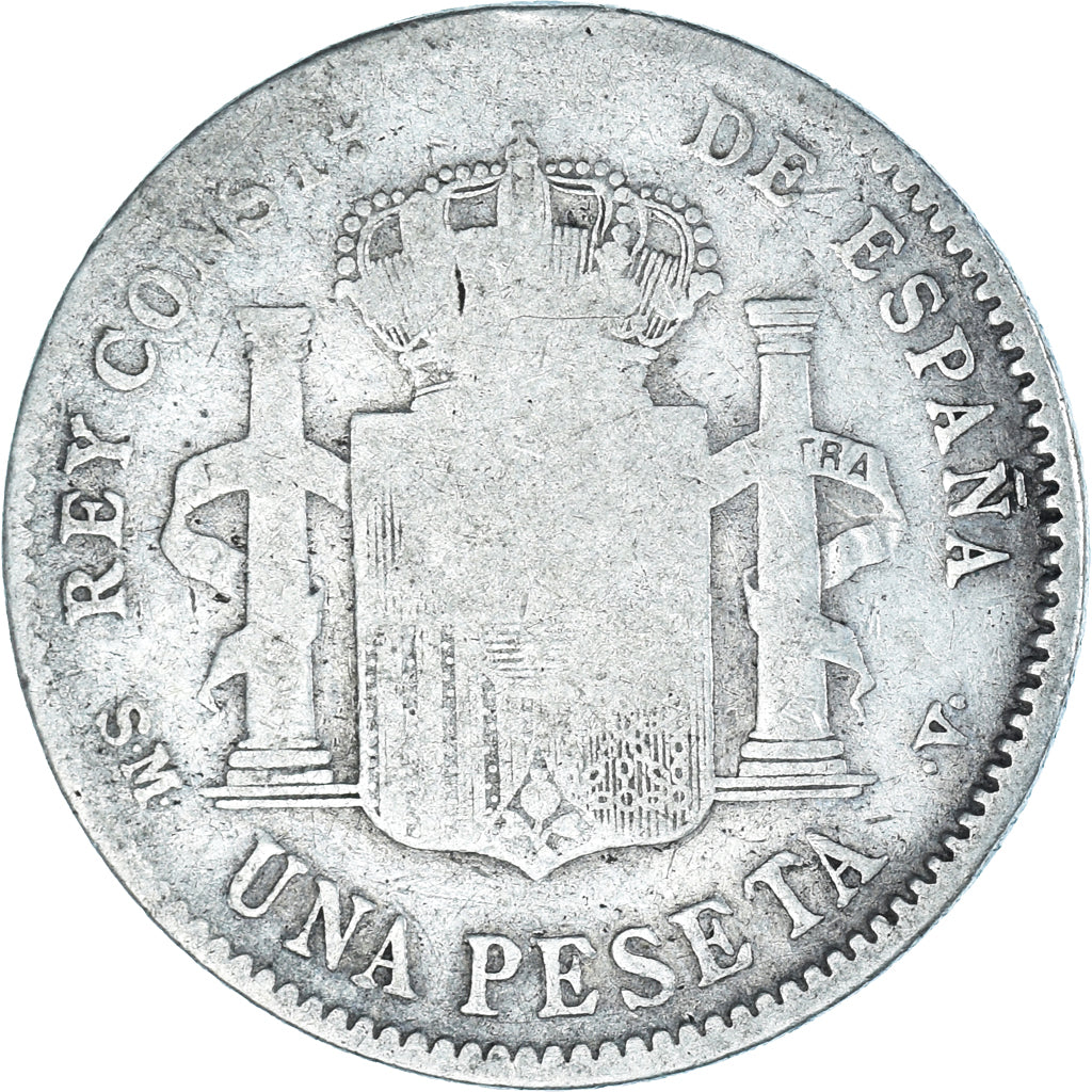 Moeda, Espanha, Alfonso XIII, Peseta, 1900, Madrid, VF(30-35), Prata, KM:706