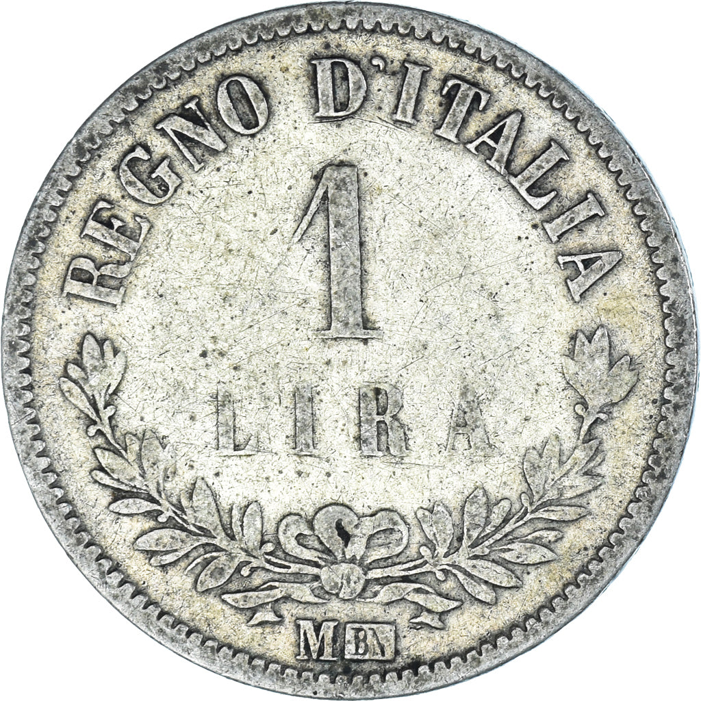 Moneda, Italia, Vittorio Emanuele II, Lira, 1863, Milan, BC+, Plata, KM:15.1