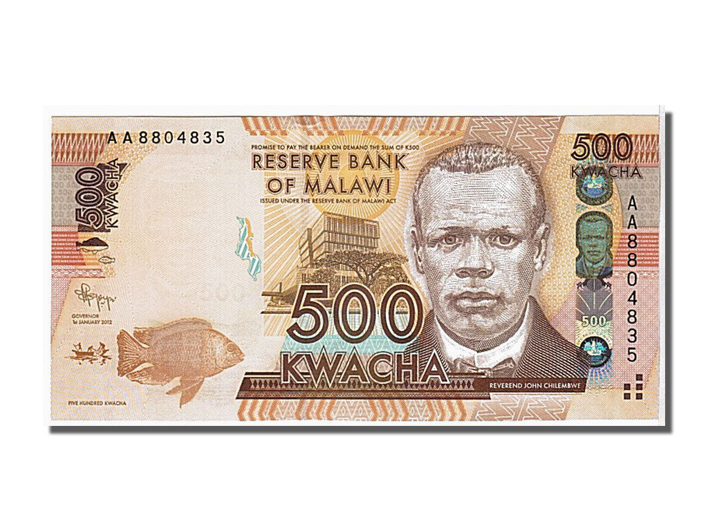 Banknot, Malawi, 500 Kwacha, 2012, UNC(65-70)