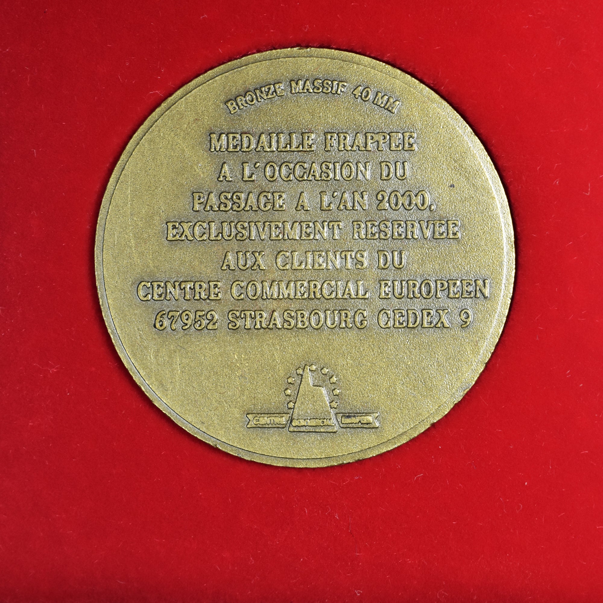 France, Médaille, centre commercial européen, 2000, FDC, Bronze