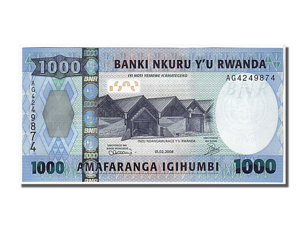 Billete, 1000 Francs, 2008, Ruanda, KM:31b, UNC