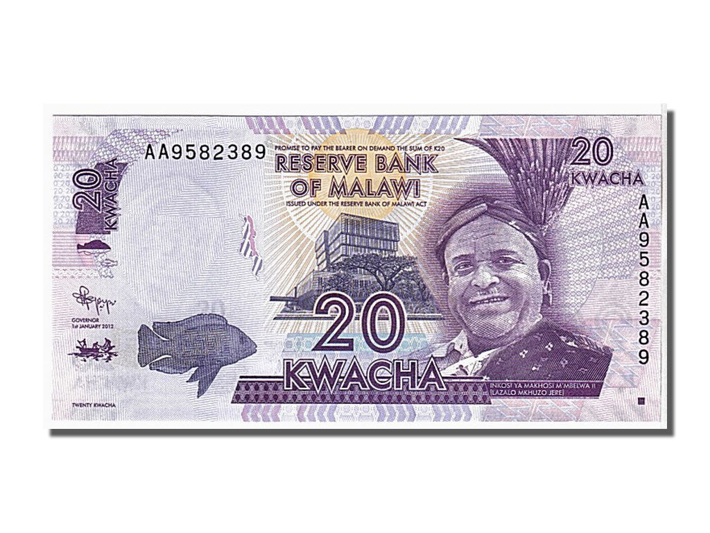 Banknot, Malawi, 20 Kwacha, 2012, UNC(65-70)