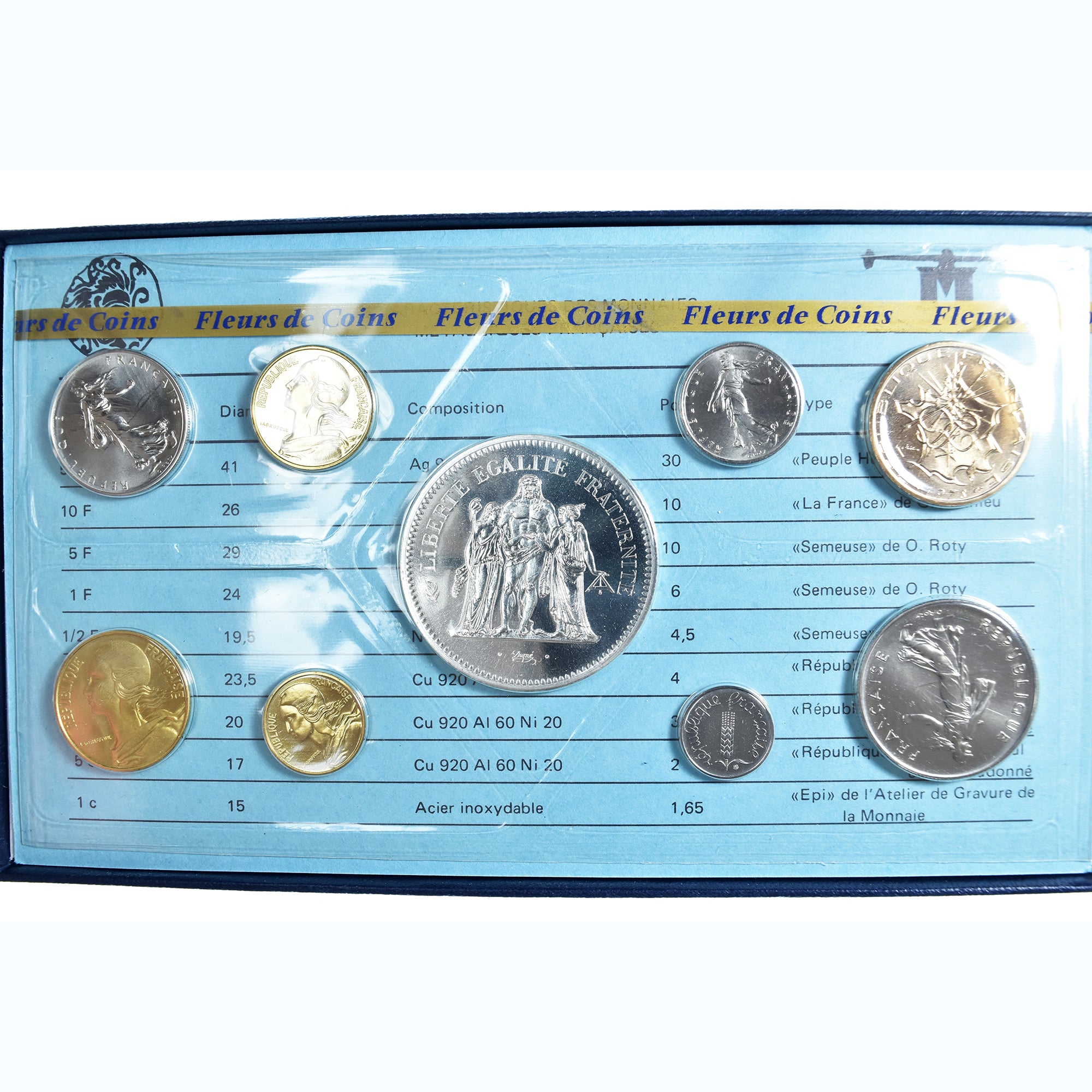 Monnaie, France, Coffret 1 c. à 50 frs., 1978, Monnaie de Paris, FDC