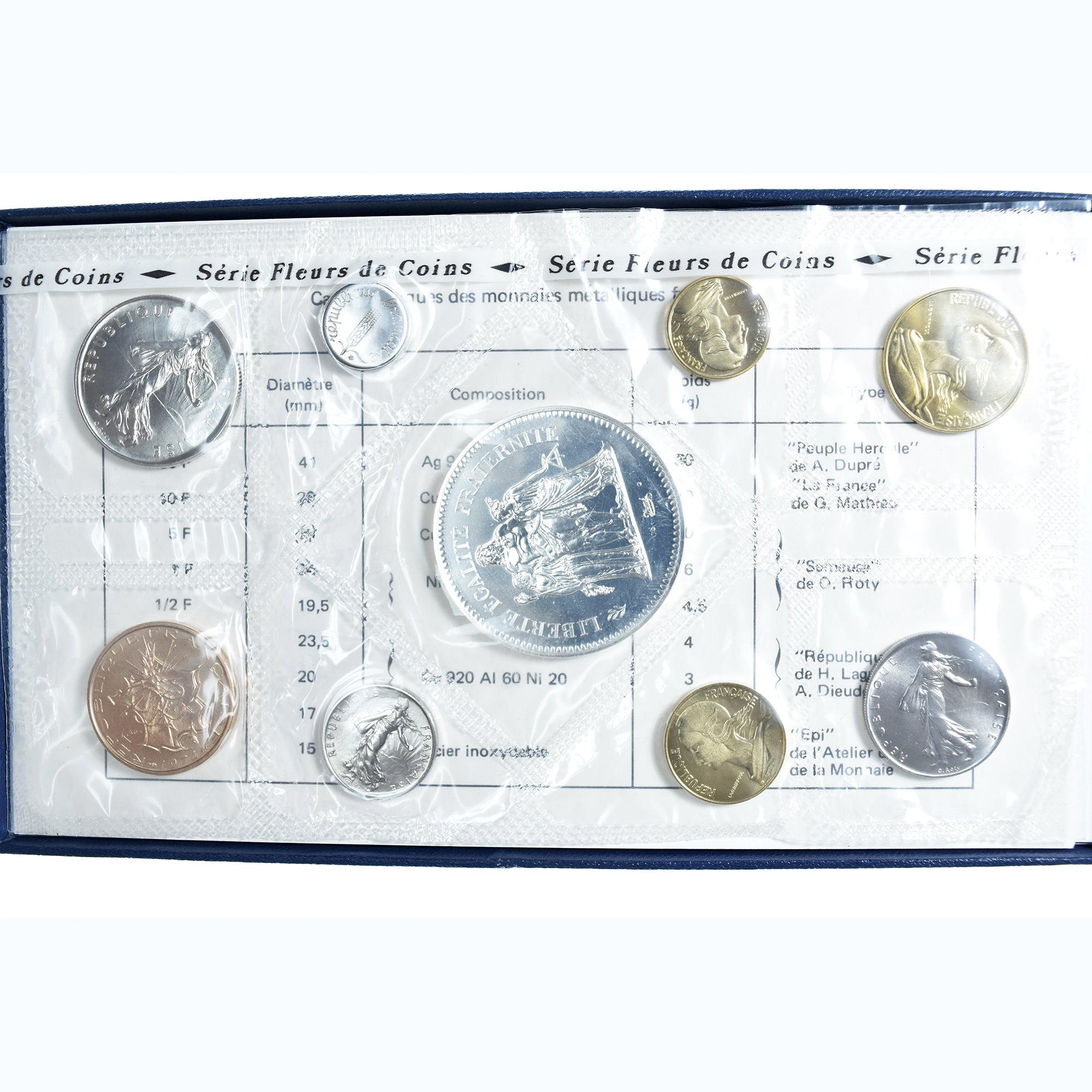 Moneda, Francia, Coffret 1 c. à 50 frs., 1974, Monnaie de Paris, FDC, Sin