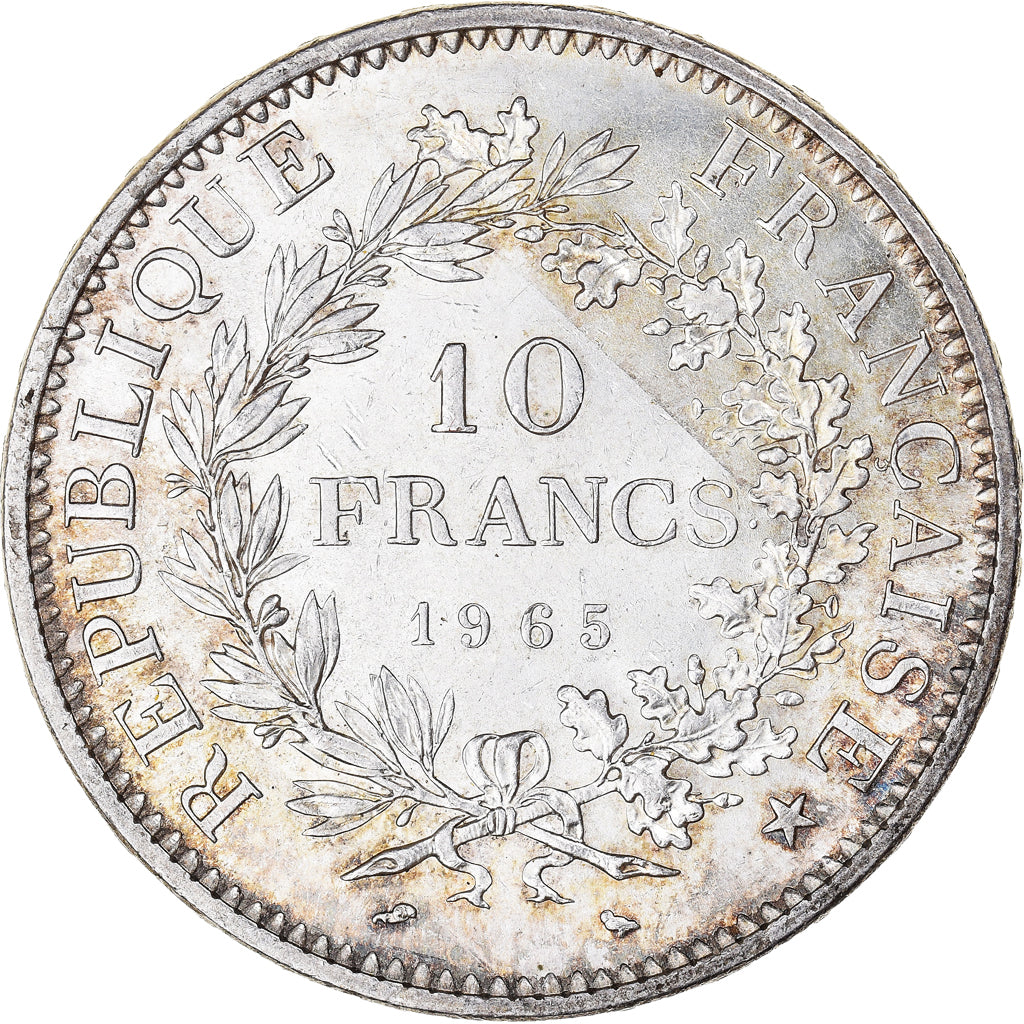 Münze, Frankreich, Hercule, 10 Francs, 1965, Paris, VZ, Silber, KM:932