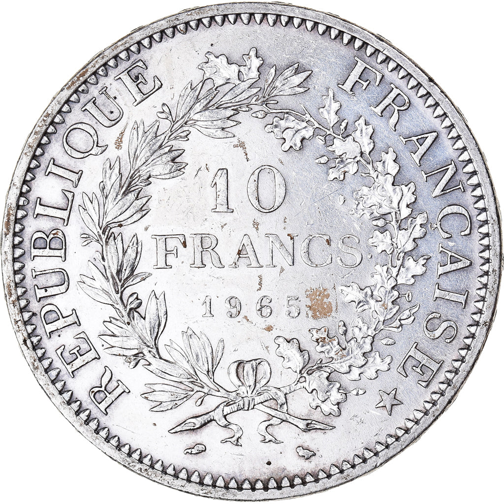 Moneta, Francja, Hercule, 10 Francs, 1965, Paris, AU(50-53), Srebro, KM:932