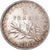 Moeda, França, Semeuse, Franc, 1919, Paris, AU(55-58), Prata, KM:844.1