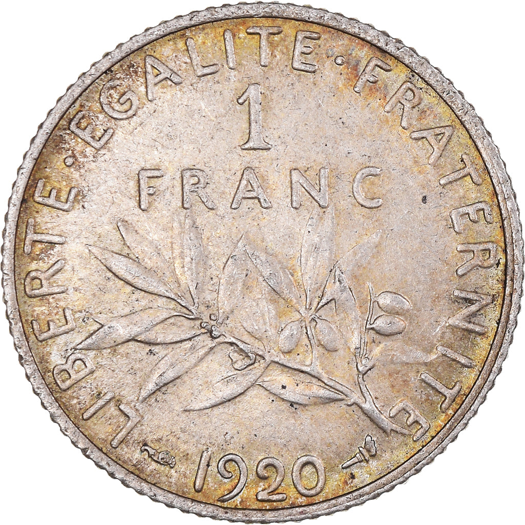 Moneta, Francia, Semeuse, Franc, 1920, Paris, SPL-, Argento, KM:844.1