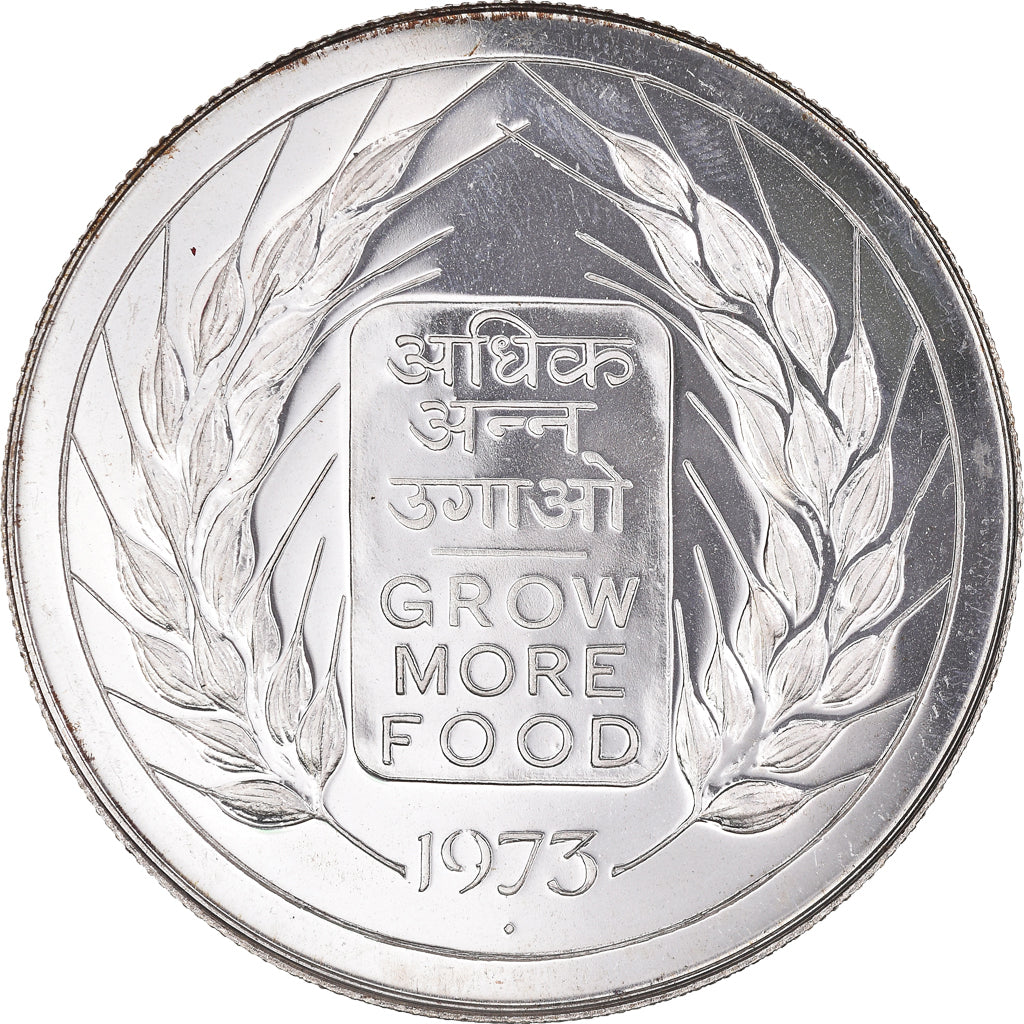 Münze, INDIA-REPUBLIC, 20 Rupees, 1973, Mumbai, Bombay, UNZ, Silber, KM:240