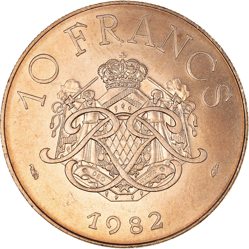 Monnaie, Monaco, Rainier III, 10 Francs, 1982, SUP, Cupronickel aluminium