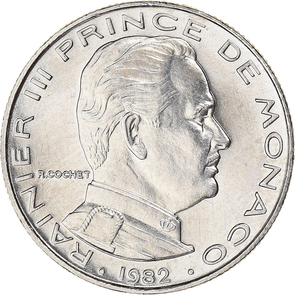 Monnaie, Monaco, Rainier III, 1/2 Franc, 1982, SPL, Nickel, Gadoury:MC 149