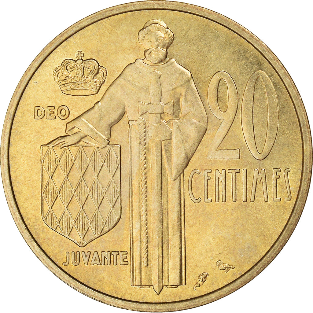 Moneta, Monaco, Rainier III, 20 Centimes, 1962, SPL, Alluminio-bronzo, KM:143