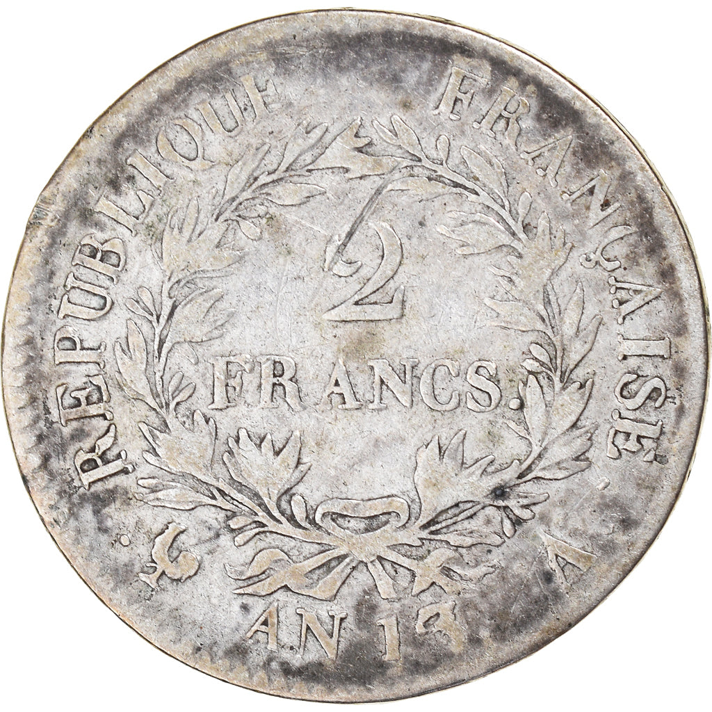 Coin, France, Napoleon I, 2 Francs, AN 13/2, Paris, VF(30-35), Silver, KM:658.1