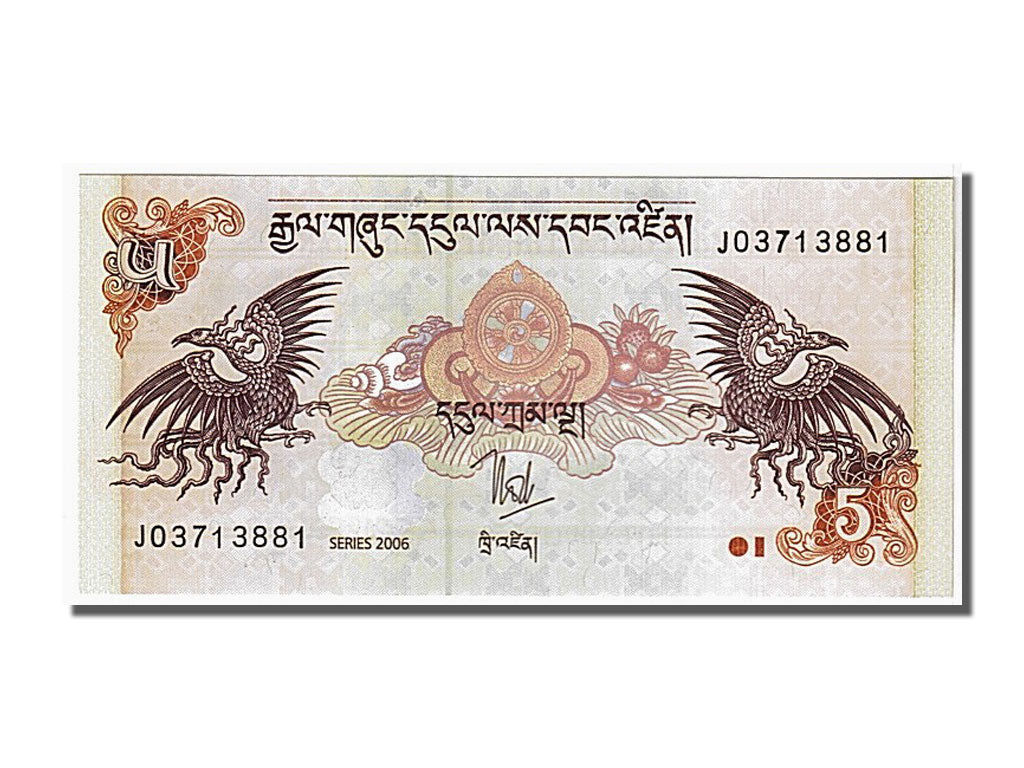 Geldschein, Bhutan, 5 Ngultrum, 2006, UNZ