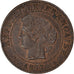 Moneta, Francia, Cérès, Centime, 1877, Paris, BB, Bronzo, KM:826.1, Gadoury:88