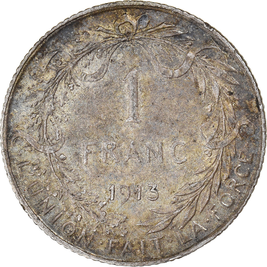 Coin, Belgium, Albert I, Franc, 1913, Brussels, EF(40-45), Silver, KM:72