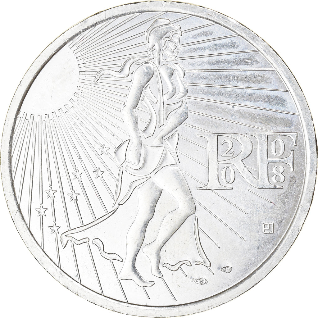 France, 15 Euro, Semeuse, 2008, Monnaie de Paris, MS(60-62), Silver