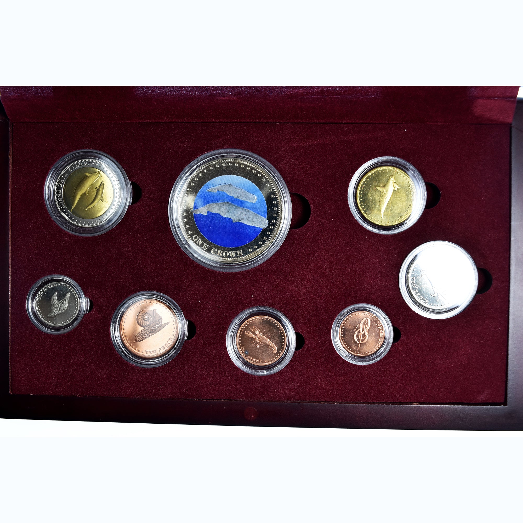 Tristán de Acuña, Elizabeth II, 1/2 penny to 1 crown, 2008, Prueba, Sin