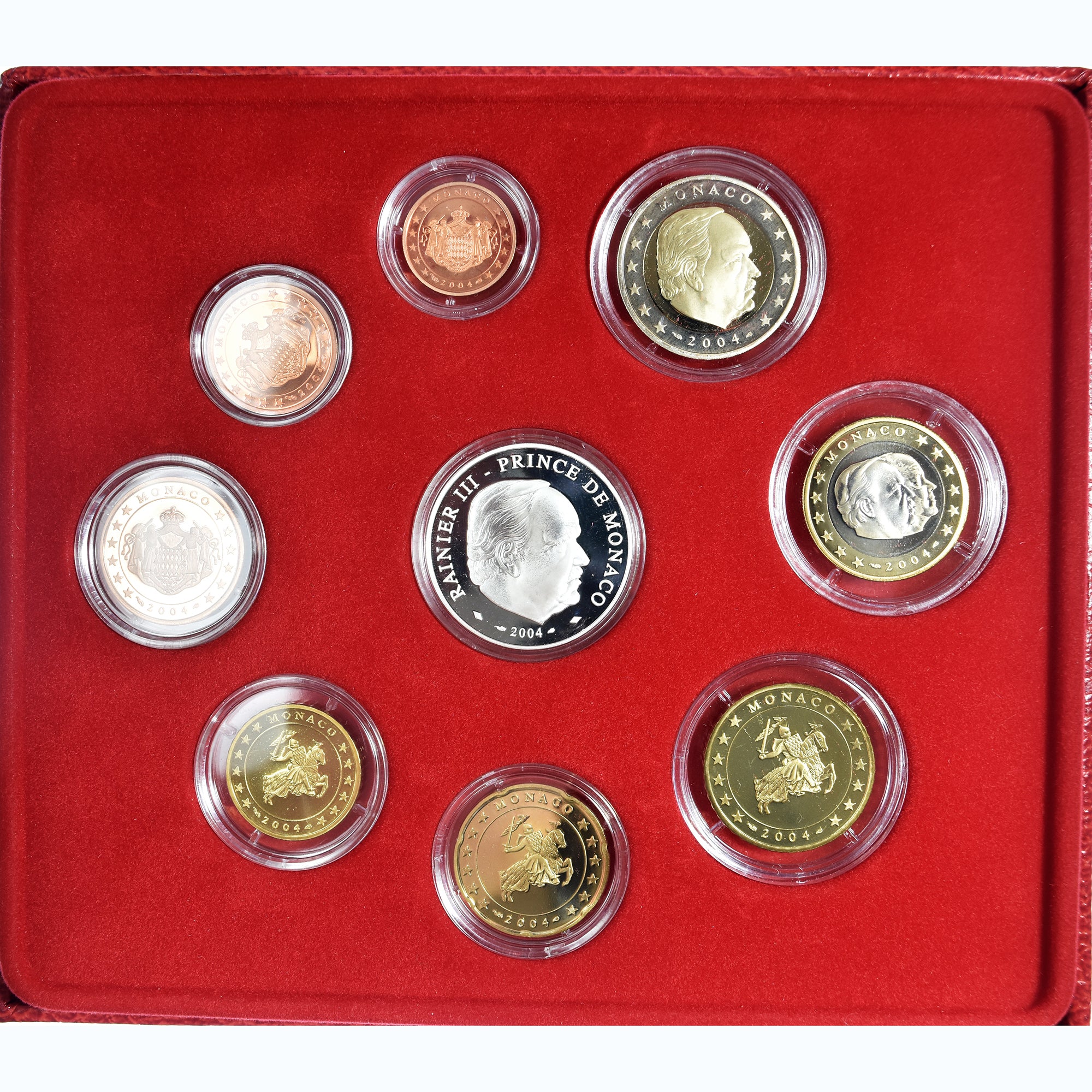 Monaco, Rainier III, Coffret 1c. à 5€, PP, 2004, MDP, STGL