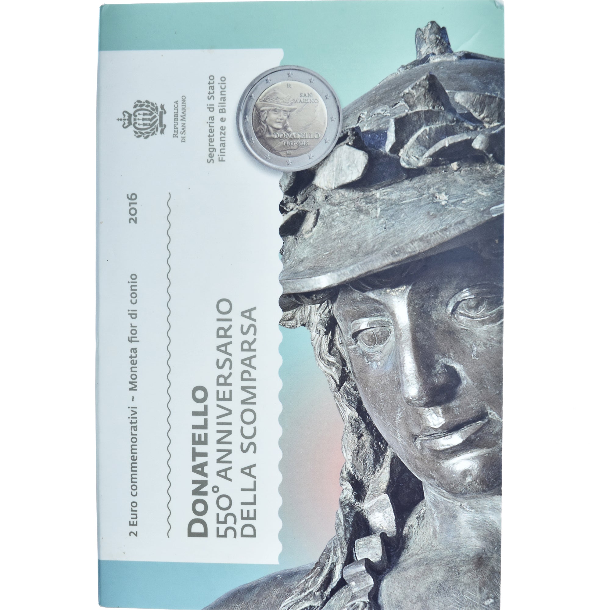 Saint Marin , 2 Euro, 500ème anniversaire de la mort de Donatello, 2016, Rome
