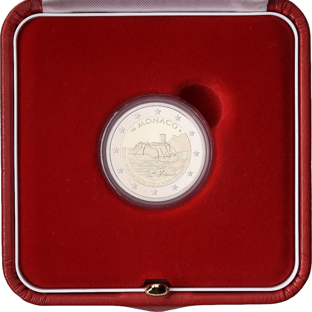 Monaco, 2 Euro, 800 ans de la forteresse, 2015, BE, MS(65-70), Bi-Metallic