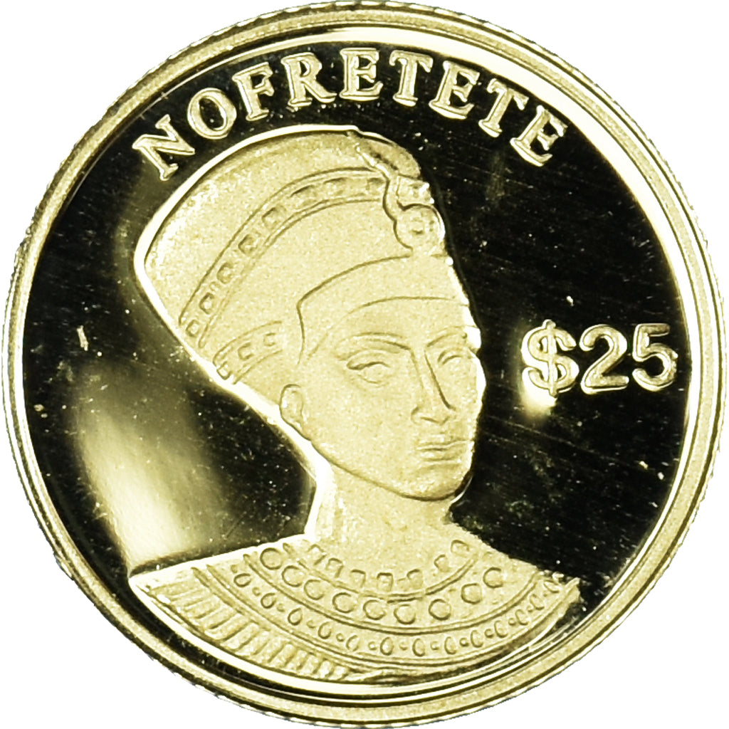 Coin, Liberia, Néfertiti, 25 Dollars, 2000, American Mint, MS(65-70), Gold