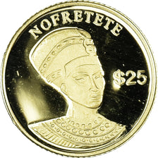 Coin, Liberia, Néfertiti, 25 Dollars, 2000, American Mint, MS(65-70), Gold