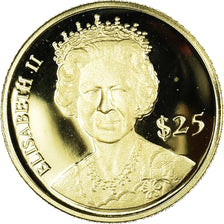 Moneta, Liberia, Queen Elizabeth II, 25 Dollars, 2000, American Mint, FDC, Oro