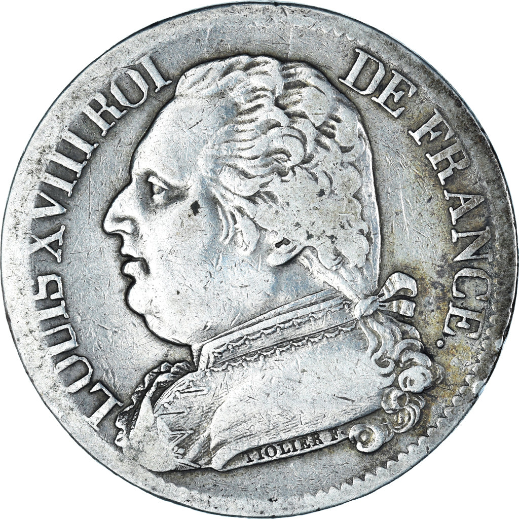 Munten, Frankrijk, Louis XVIII, 5 Francs, 1815, Lille, FR+, Zilver, KM:702.13