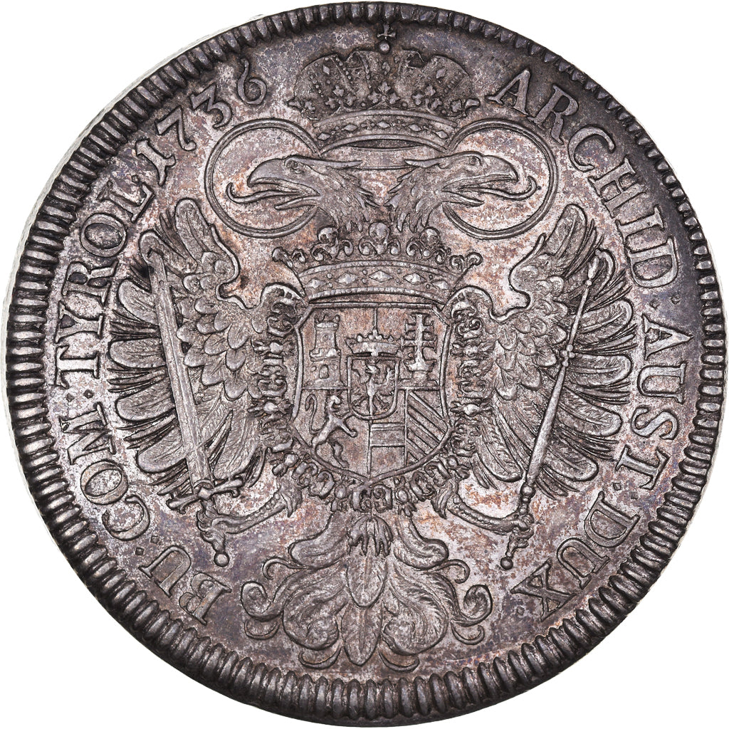 Austria, Karl VI, Thaler, 1736, Hall, Silver, AU(55-58), KM:1639.1