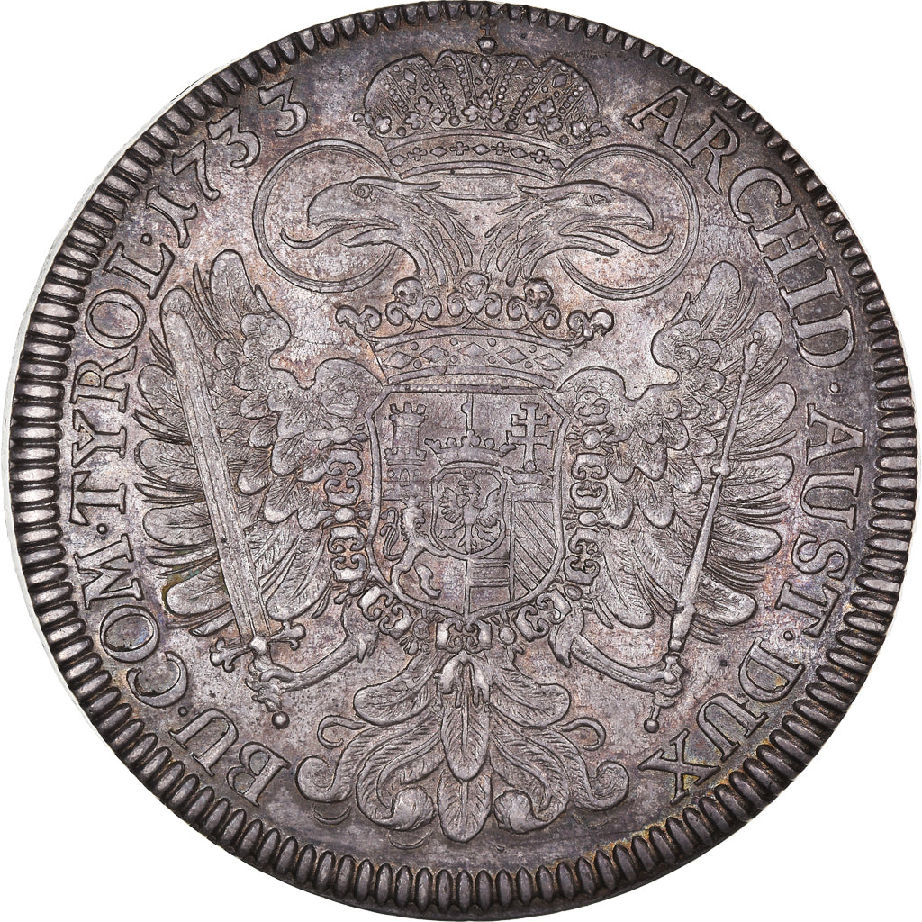 Austria, Karl VI, Thaler, 1733, Hall, Silver, AU(50-53), KM:1639.1