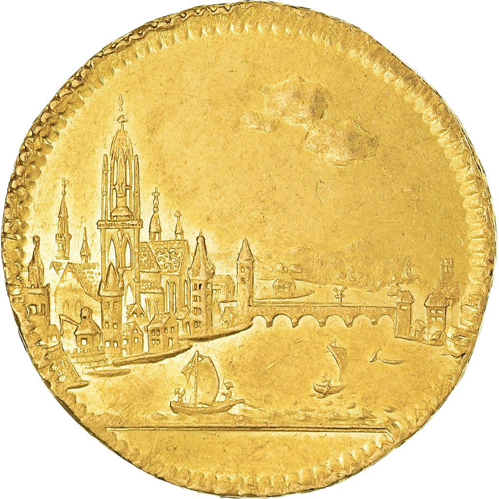 Free imperial city of Frankfurt, Ducat, Kontribution, 1796, Frankfurt, Złoto