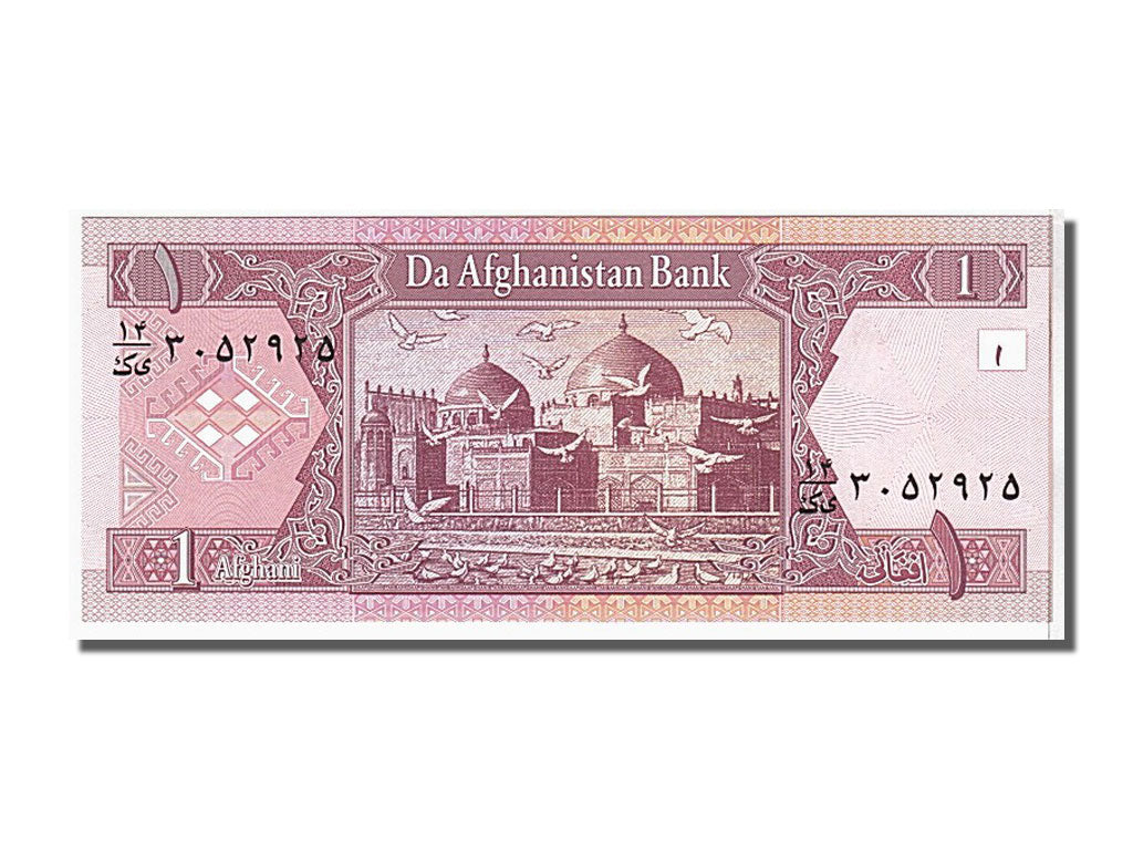 Banknote, Afghanistan, 1 Afghani, 2002, KM:64a, UNC(65-70)