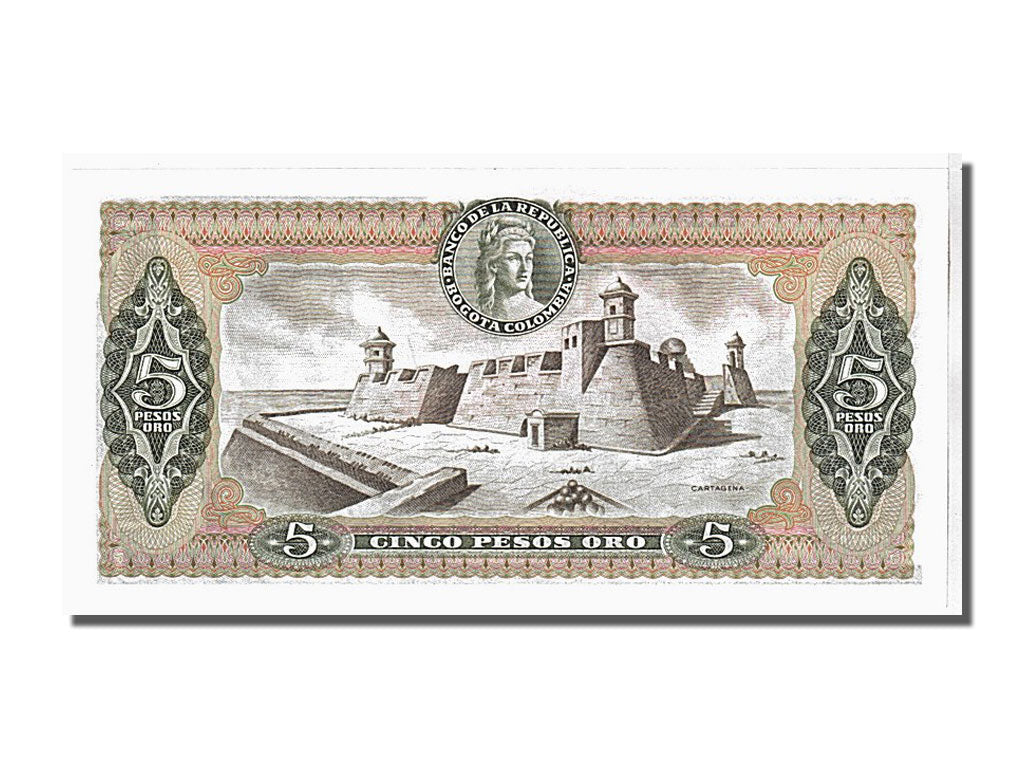 Banknote, Colombia, 5 Pesos Oro, 1978, KM:406f, UNC(65-70)