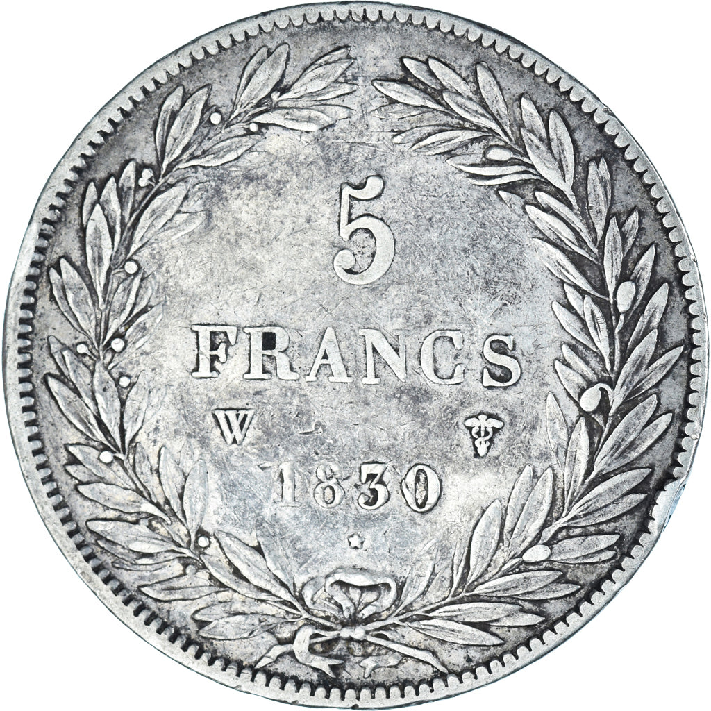 Munten, Frankrijk, Louis-Philippe, 5 Francs, 1830, Lille, FR+, Zilver, KM:737.4