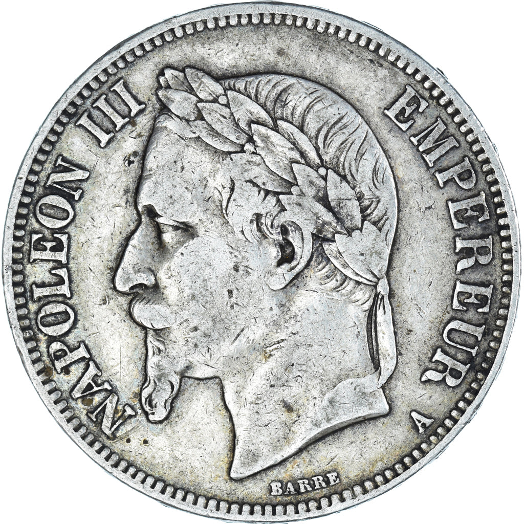 Coin, France, Napoleon III, 5 Francs, 1866, Paris, VF(30-35), Silver, KM:799.1