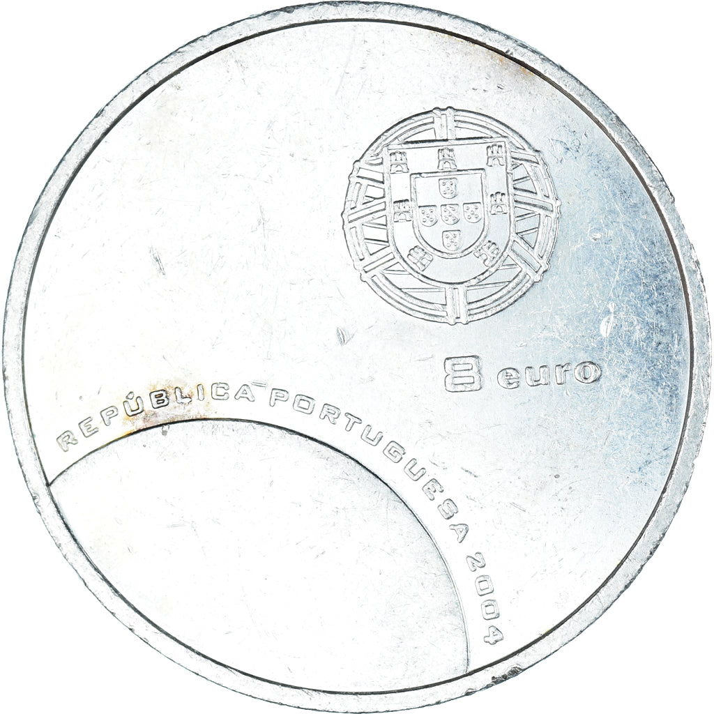 Portugal, 8 Euro, Euro 2004, 2004, Lisbon, ZF, Zilver, KM:756
