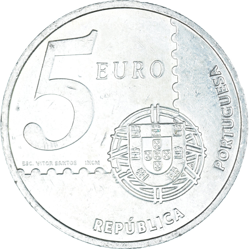 Portugal, 5 Euro, stamp, 2003, Lisbon, MBC+, Plata, KM:749