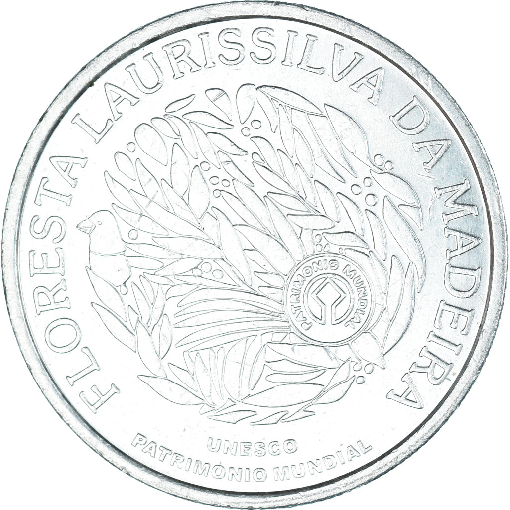Portugal, 5 Euro, floresta laurissilva da Madeira, 2007, Lisbon, VZ, Silber