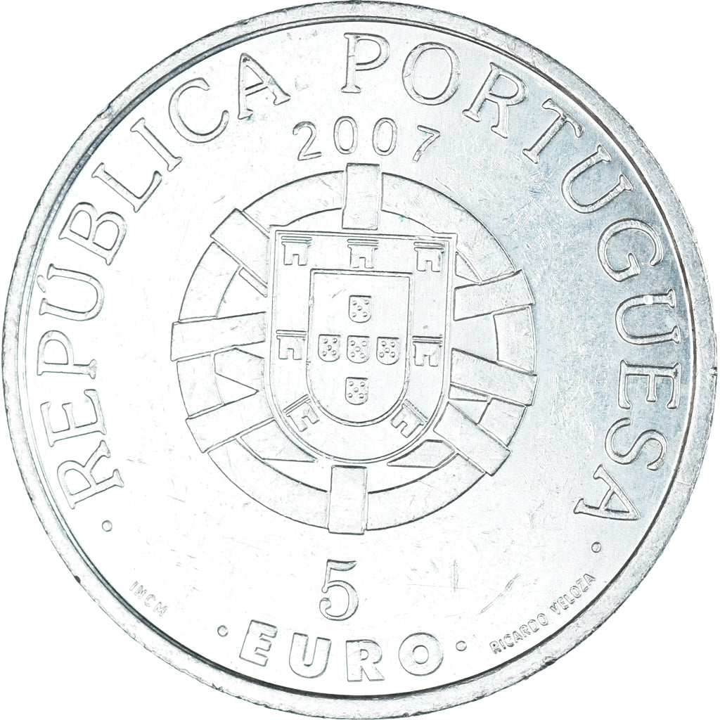 Portugal, 5 Euro, floresta laurissilva da Madeira, 2007, Lisbon, PR, Zilver