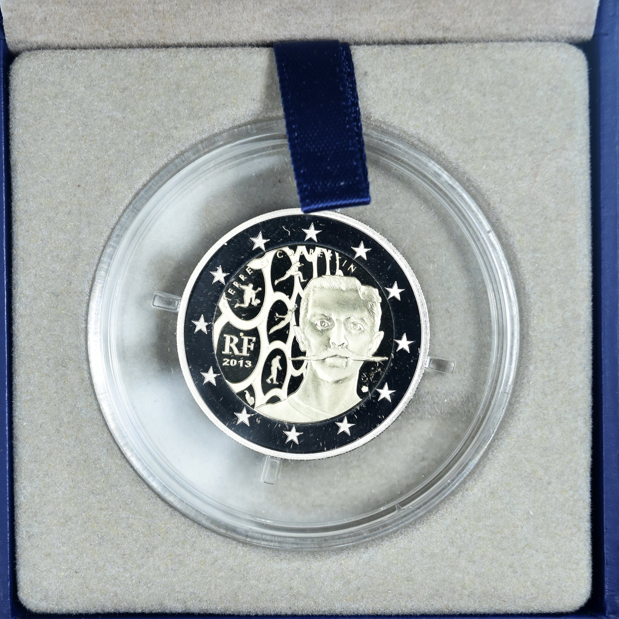 France, 2 Euro, Pierre de Coubertin, Proof, 2013, MDP, Bi-Metallic, MS(65-70)