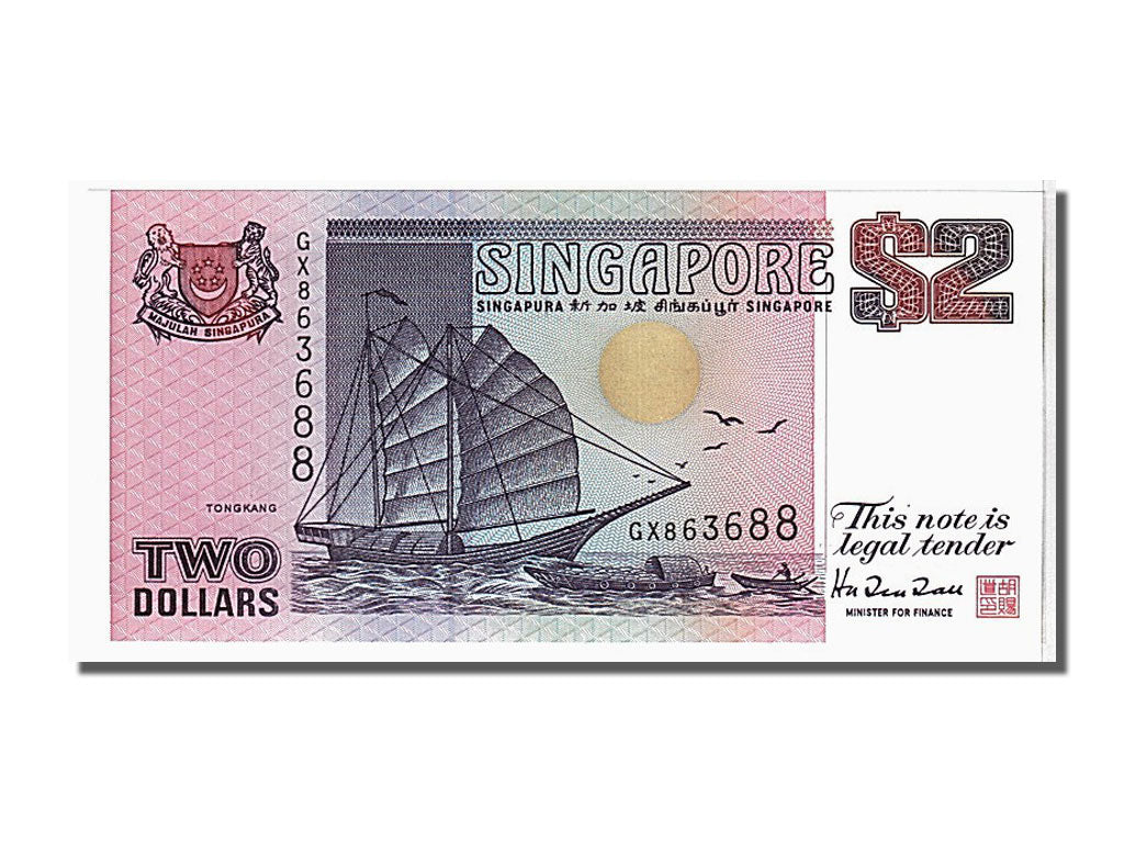 Banconote, Singapore, 2 Dollars, 1990, FDS