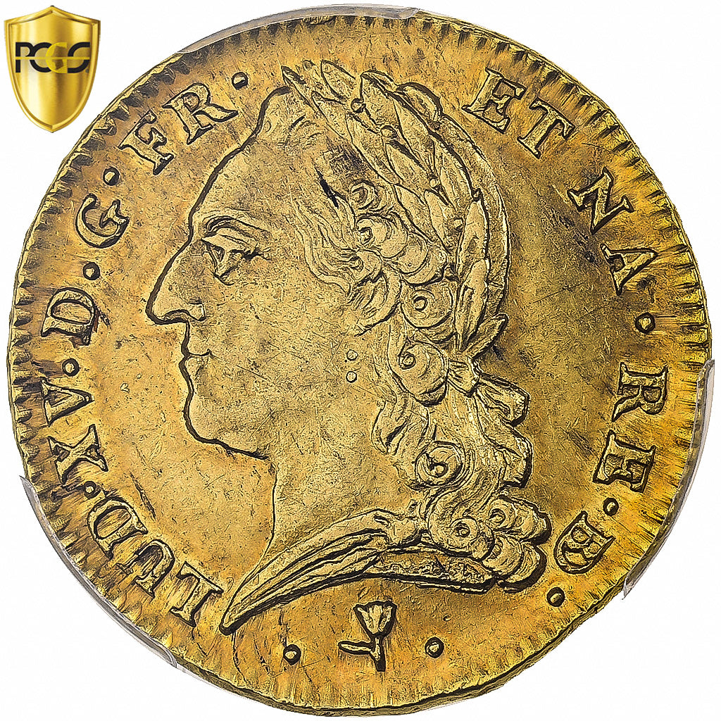 France, Louis XV, Double louis d'or de Béarn à la vieille tête, 1774, Pau
