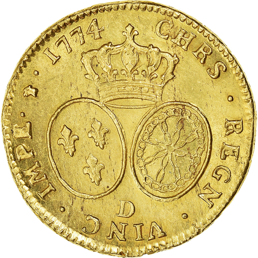 França, Louis XV, Double louis d'or à la vieille tête, 1774, Lyon, Pedigree