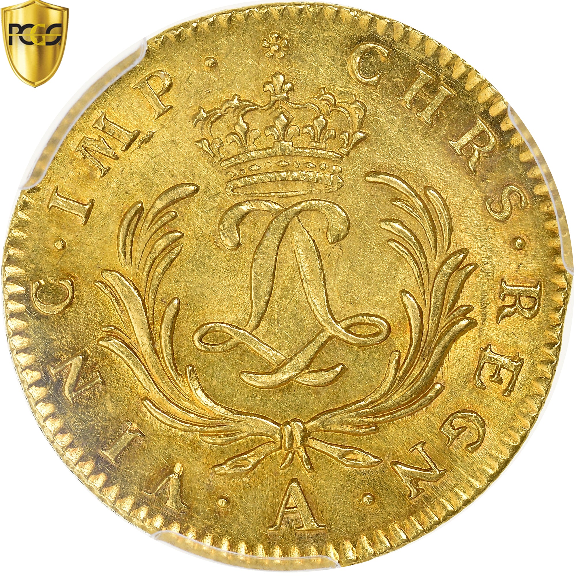 France, Louis XV, Double Louis d'or Mirliton, 1723, Paris, Pedigree, Gold, PCGS