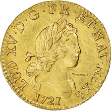 Francia, Louis XV, 1/2 Louis d'or aux 2 L, 1721, Lyon, Pedigree, Oro, EBC