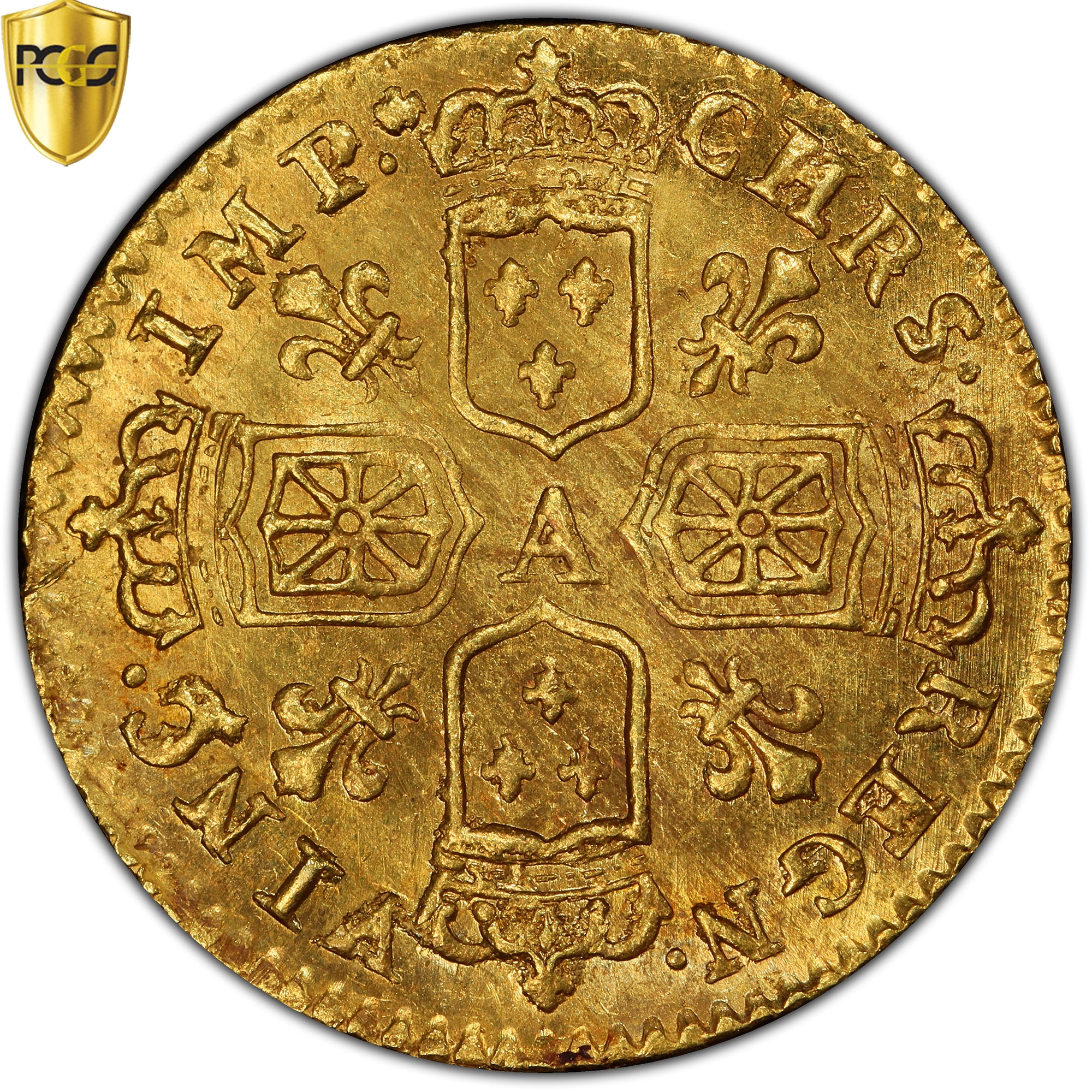 França, Louis XV, 1/4 louis d'or de Noailles, 1717, Paris, Pedigree, Dourado